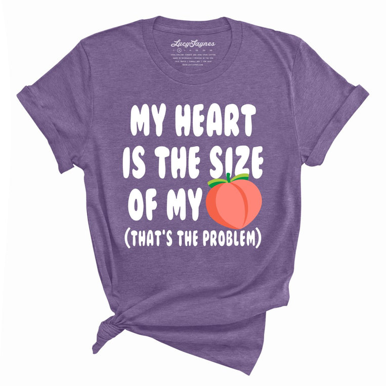 My Heart Is The Size Of My Butt - Heather Purple - Front