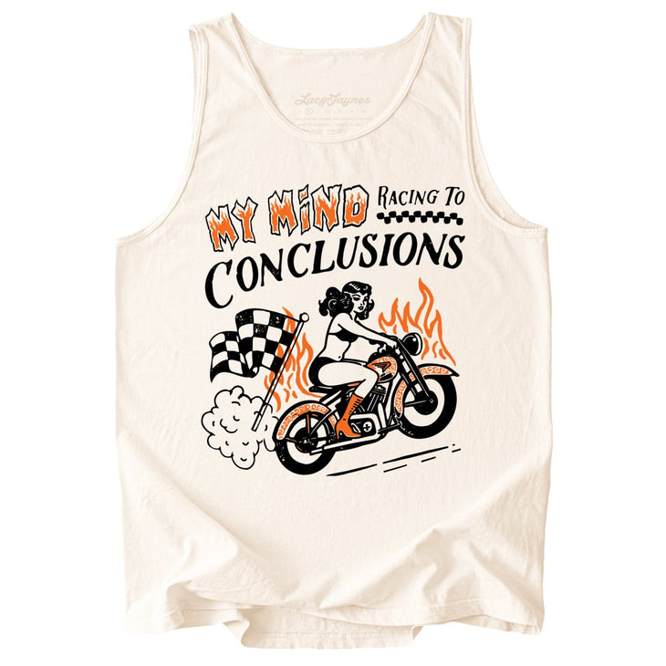 My Mind Racing To Conclusions Comfort Colors Tank Top
