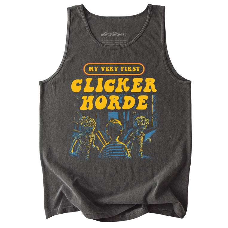 My Very First Clicker Horde Comfort Colors Graphic Tank Top - Pepper