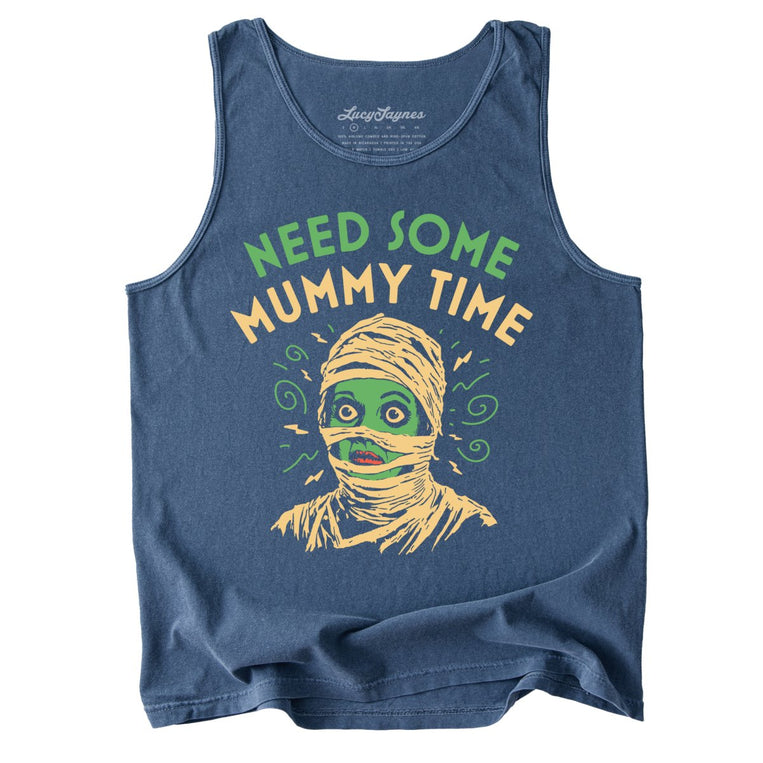 Need Some Mummy Time Comfort Colors Graphic Tank Top - Denim