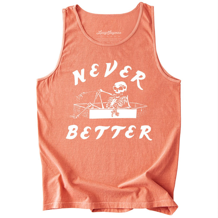 Never Better Comfort Colors Graphic Tank Top - Terracotta
