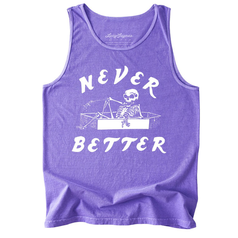 Never Better Comfort Colors Graphic Tank Top - Violet