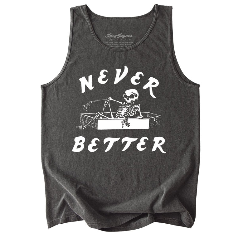 Never Better Comfort Colors Graphic Tank Top - Pepper
