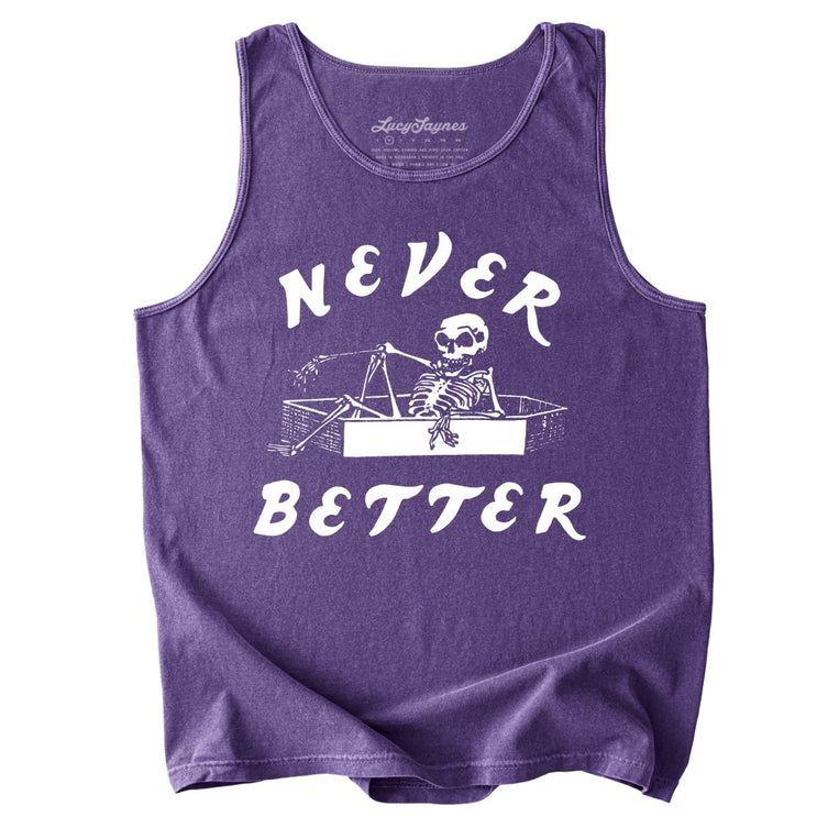 Never Better Comfort Colors Graphic Tank Top - Grape