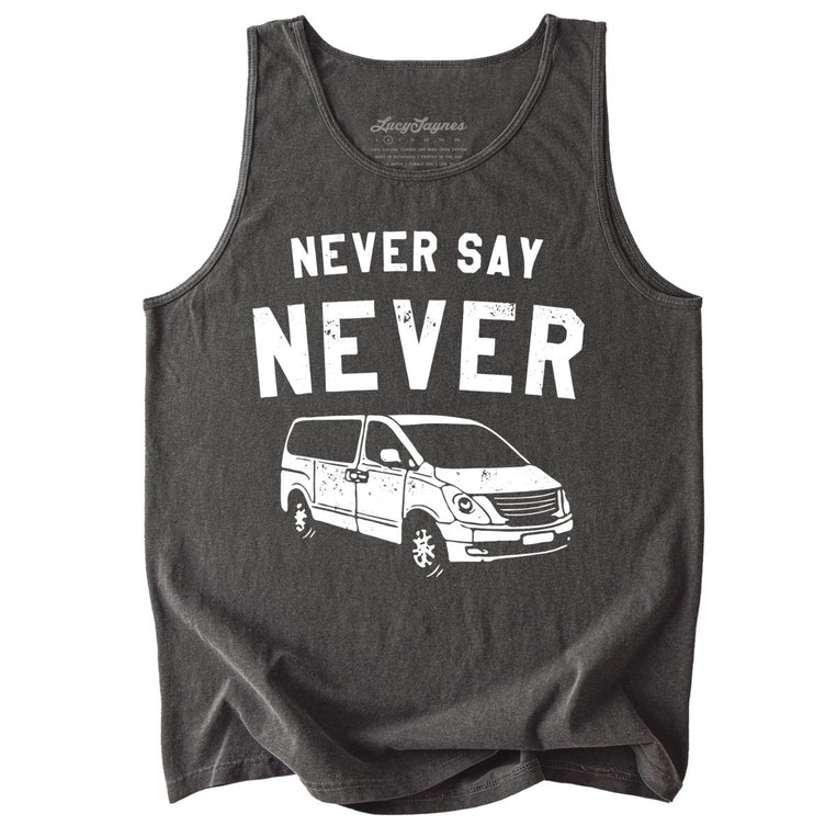Never Say Never Comfort Colors Graphic Tank Top - Pepper