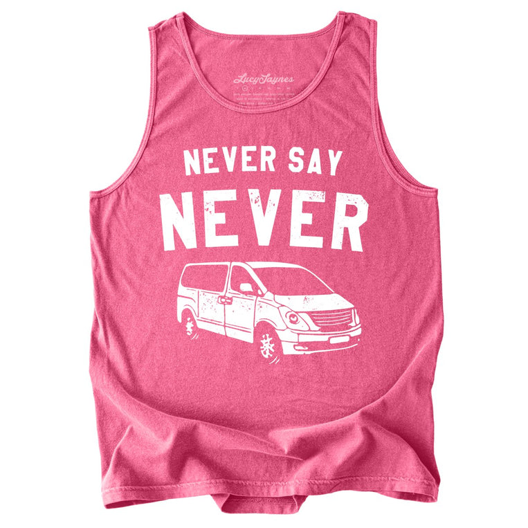 Never Say Never Comfort Colors Graphic Tank Top - Crunchberry