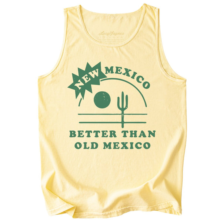 New Mexico Better Than Old Mexico Comfort Colors Graphic Tank Top - Butter