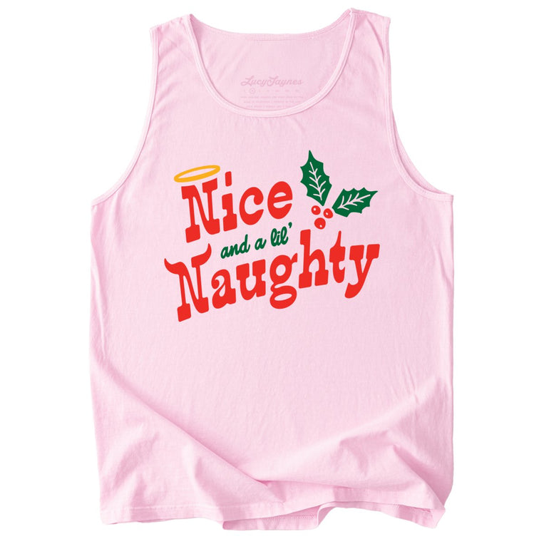 Nice and a Lil' Naughty Comfort Colors Graphic Tank Top - Blossom