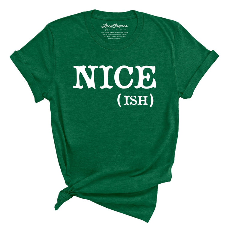 Nice Ish - Heather Grass Green - Full Front