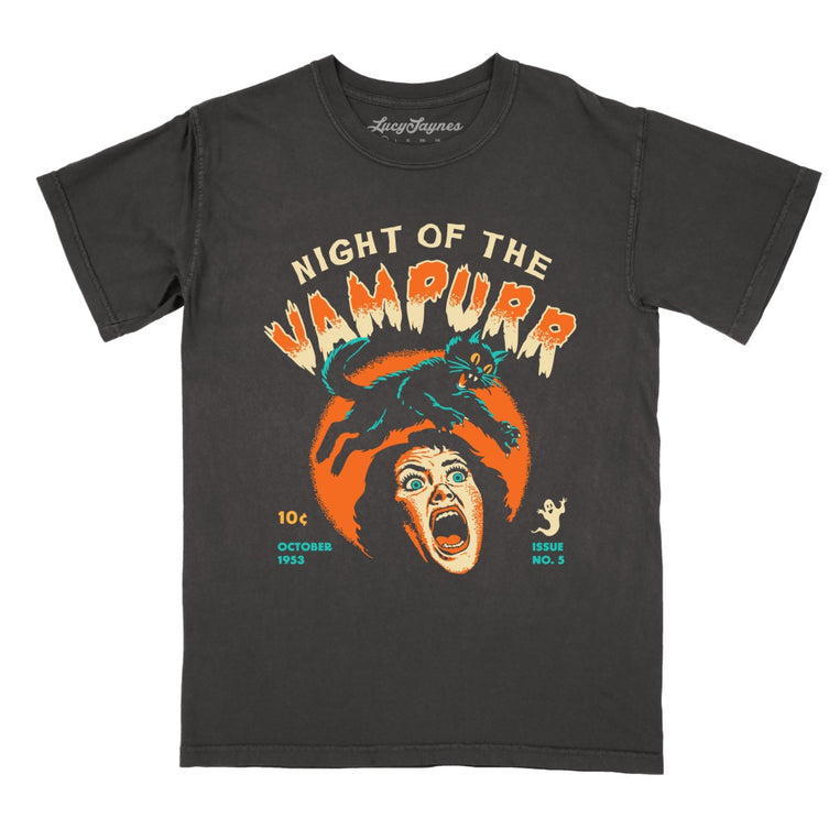 Night Of The Vampurr - Pepper - Comfort Colors Tee