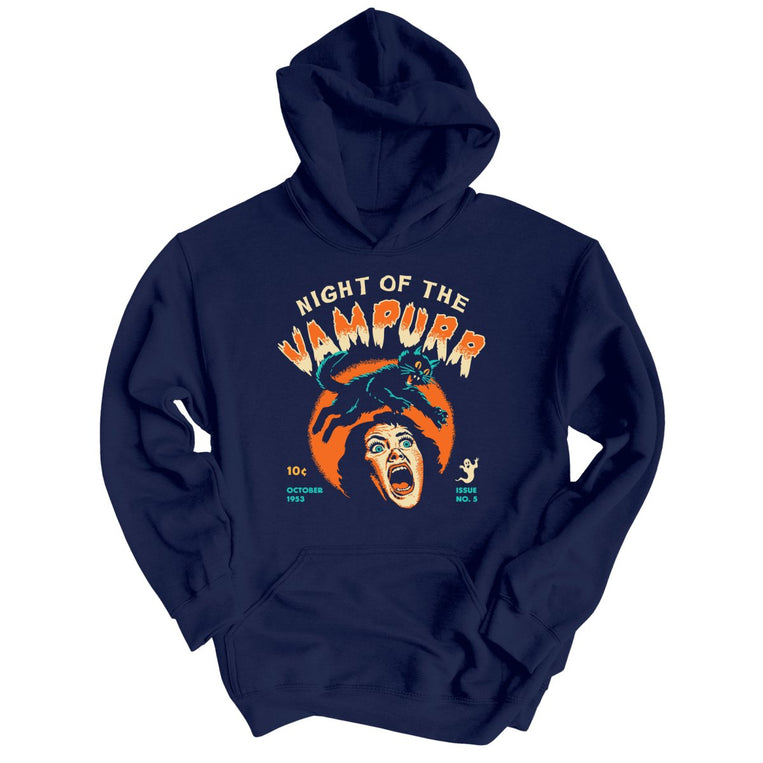 Night Of The Vampurr - Navy - Unisex Hoodie