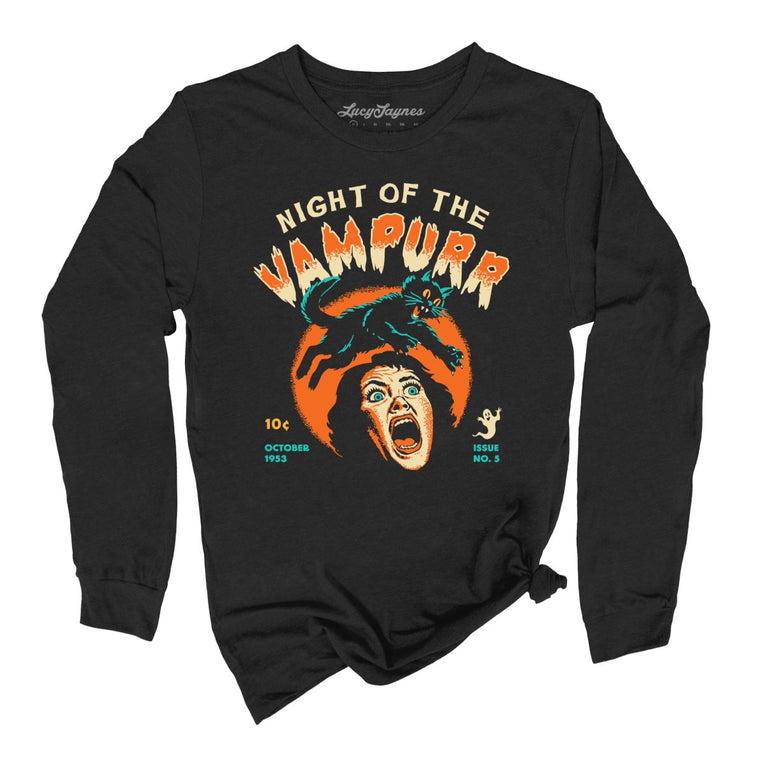 Night Of The Vampurr - Black - Unisex Long Sleeve T-Shirt