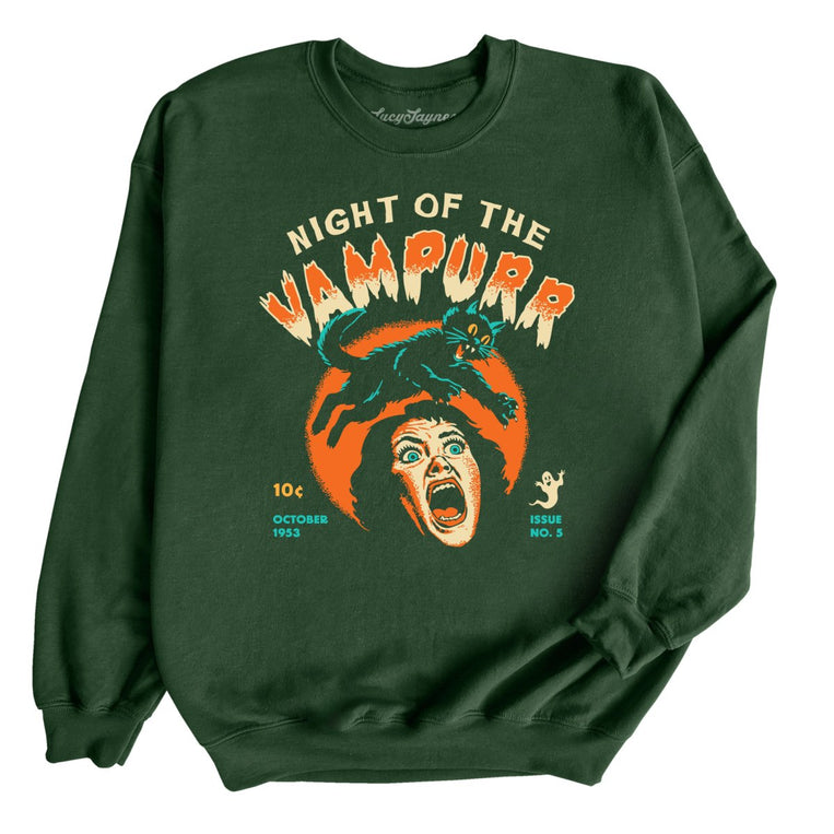 Night Of The Vampurr - Forest Green - Unisex Sweatshirt