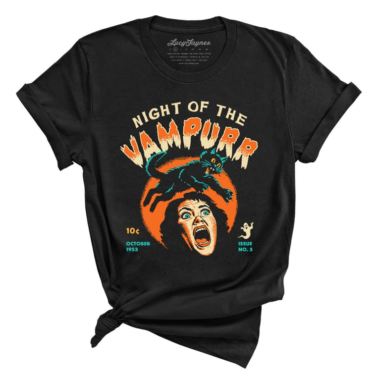 Night Of The Vampurr - Black - Unisex T-Shirt