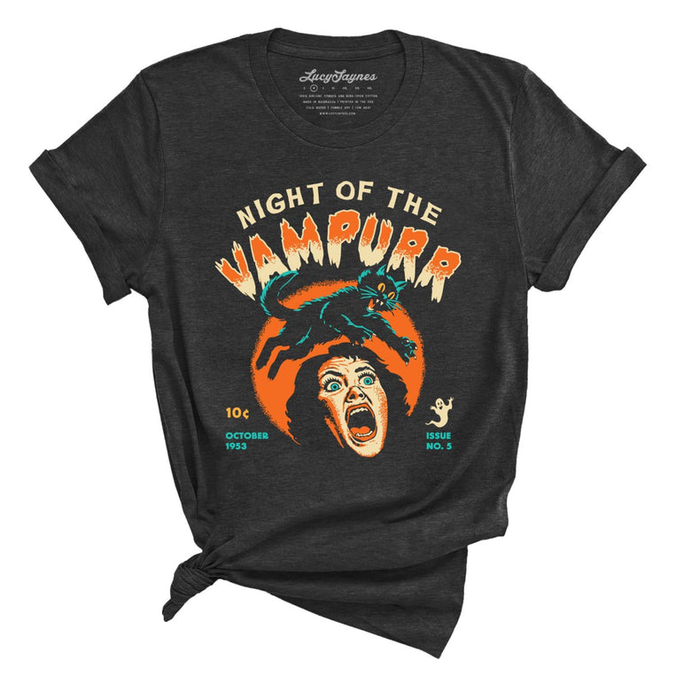 Night Of The Vampurr - Dark Grey Heather - Unisex T-Shirt