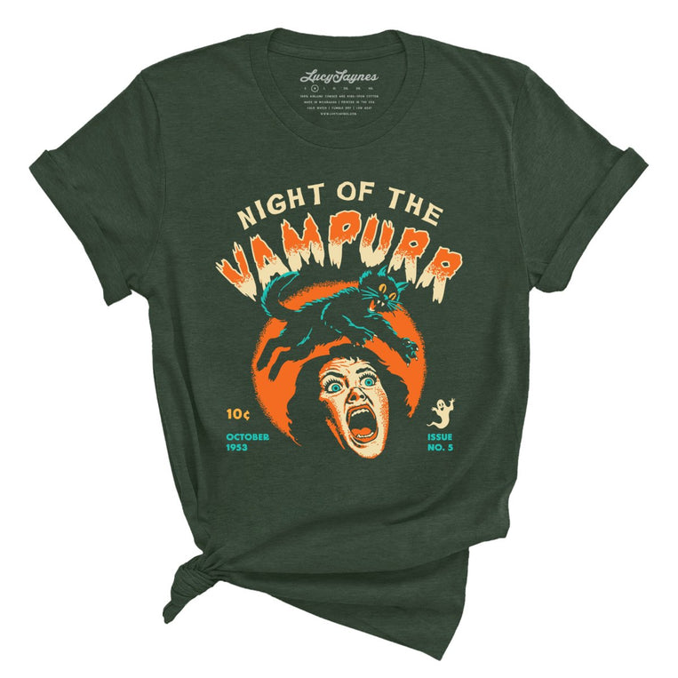 Night Of The Vampurr - Heather Forest - Unisex T-Shirt