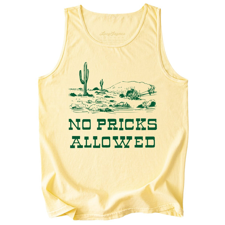 No Pricks Allowed Comfort Colors Graphic Tank Top - Butter