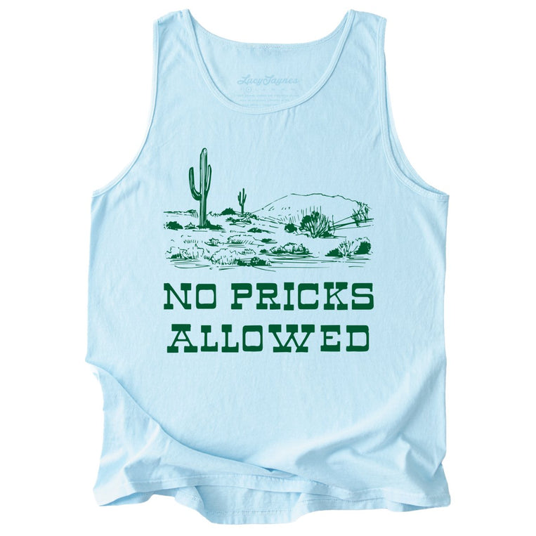 No Pricks Allowed Comfort Colors Graphic Tank Top - Chambray