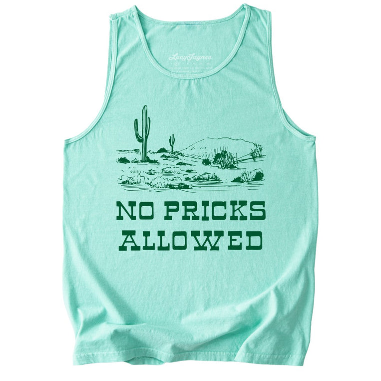 No Pricks Allowed Comfort Colors Graphic Tank Top - Island Reef