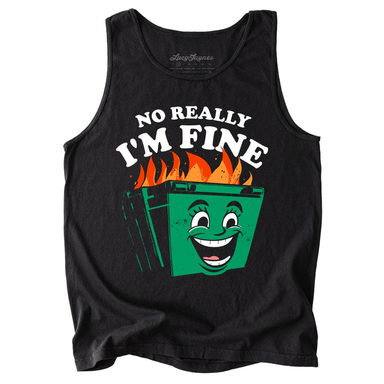 No Really I'm Fine Comfort Colors Graphic Tank Top