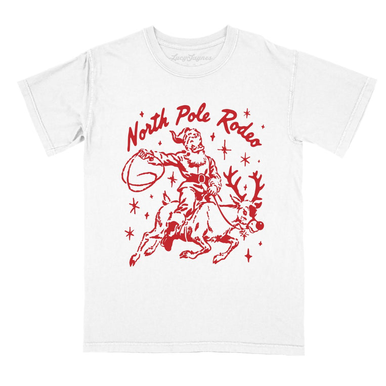 North Pole Rodeo - White - Comfort Colors Tee