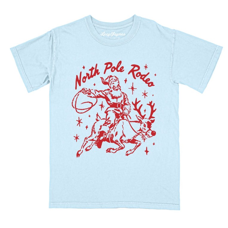 North Pole Rodeo - Chambray - Comfort Colors Tee