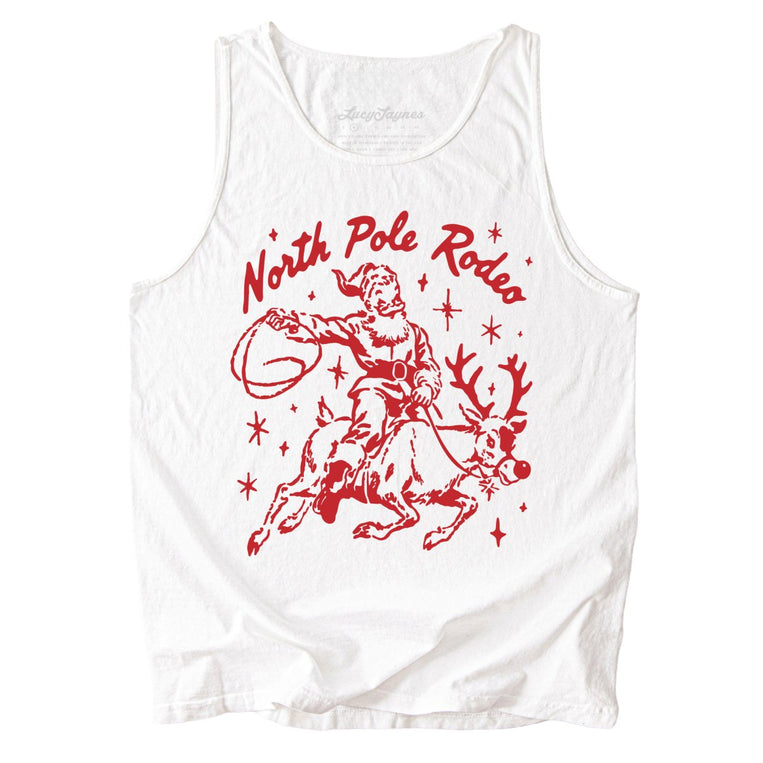 North Pole Rodeo - White - Tank Top