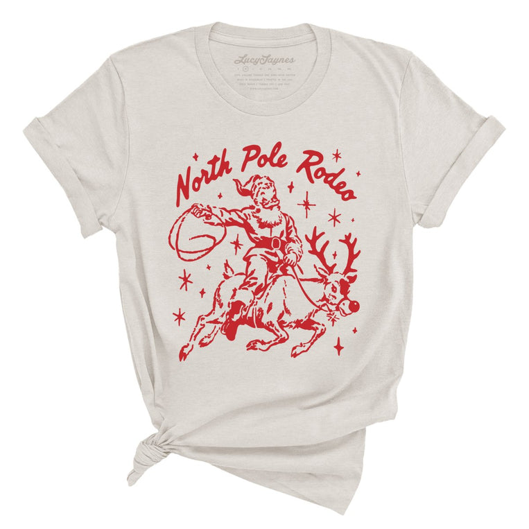 North Pole Rodeo - Heather Dust - Unisex T-Shirt