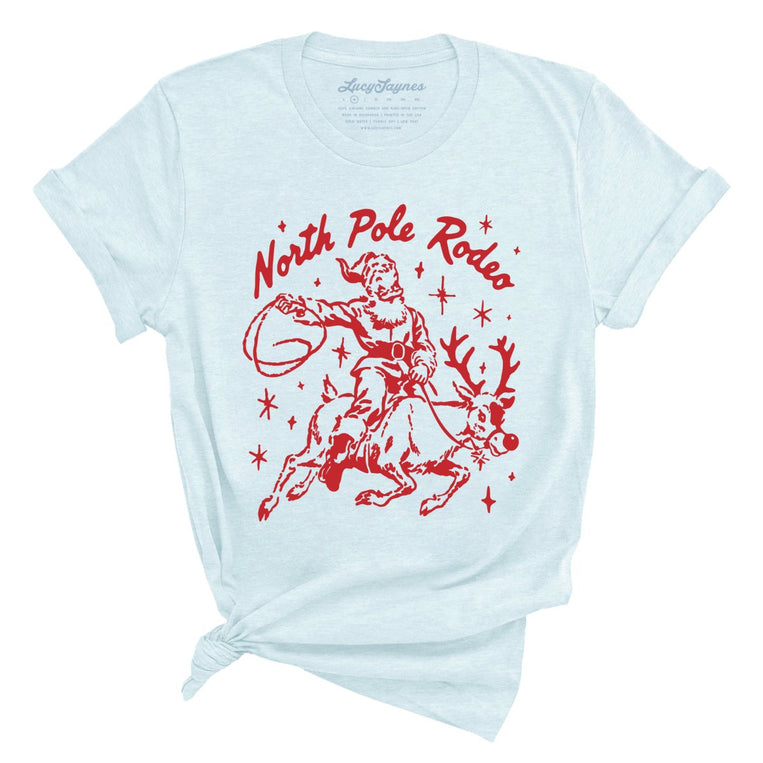North Pole Rodeo - Heather Ice Blue - Unisex T-Shirt