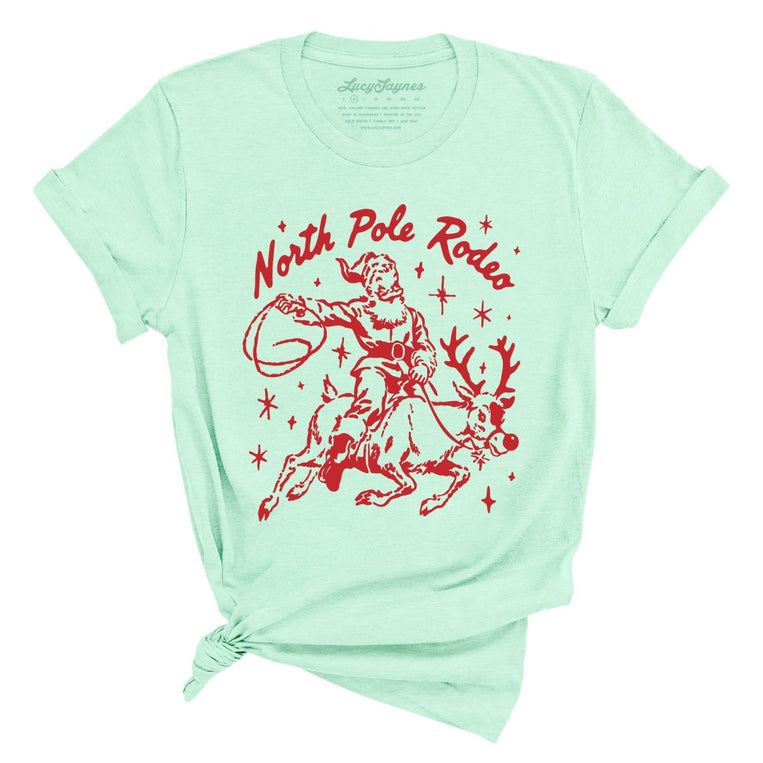 North Pole Rodeo - Heather Mint - Unisex T-Shirt