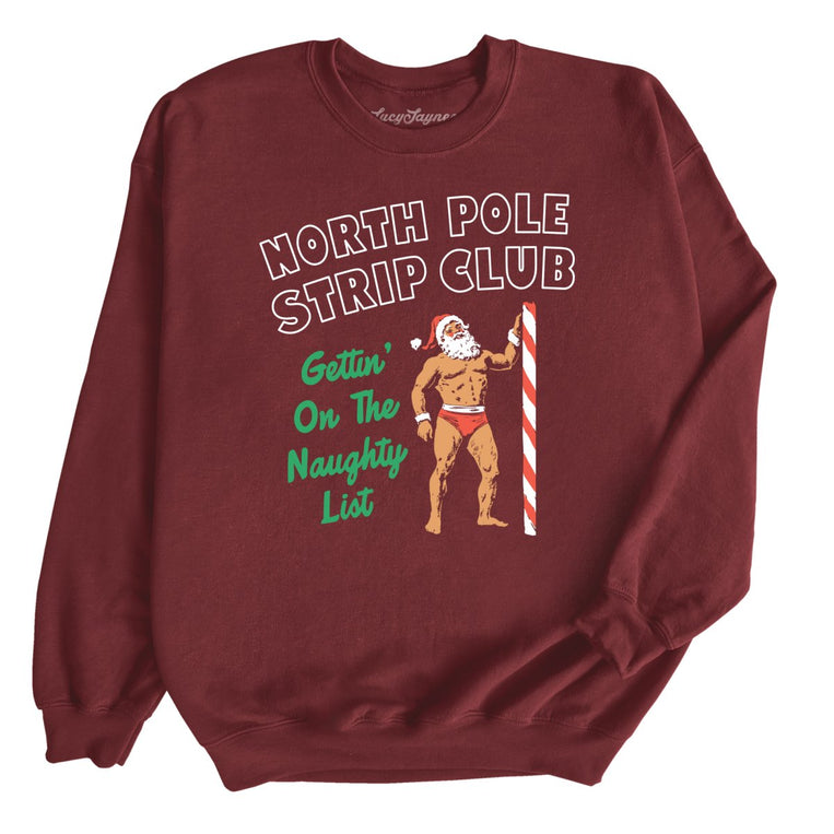 North Pole Strip Club - Maroon - Front