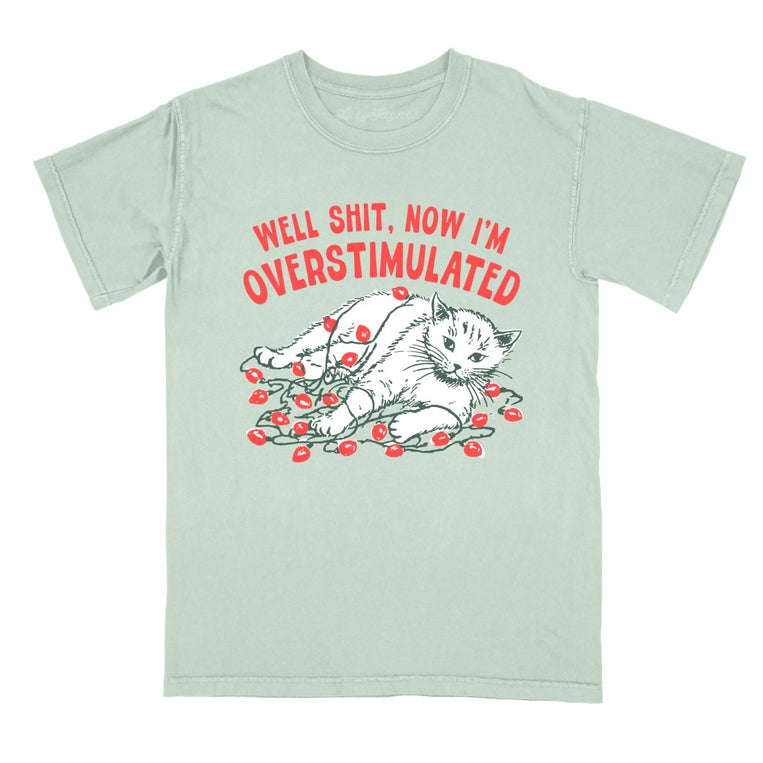 Now I'm Overstimulated - Bay - Comfort Colors Tee