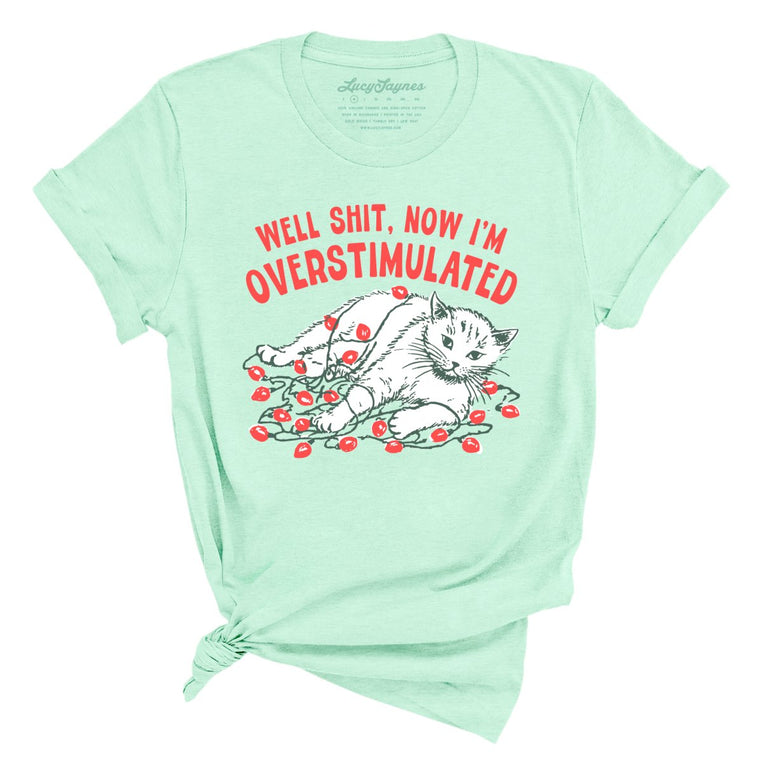 Now I'm Overstimulated - Heather Mint - Unisex T-Shirt