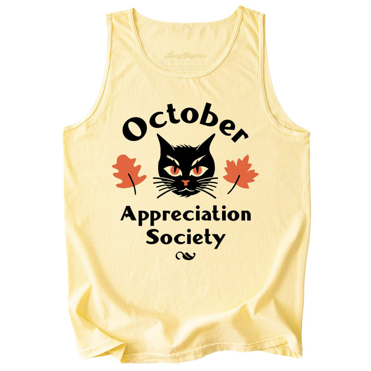 October Appreciation Society Comfort Colors Graphic Tank Top - Butter
