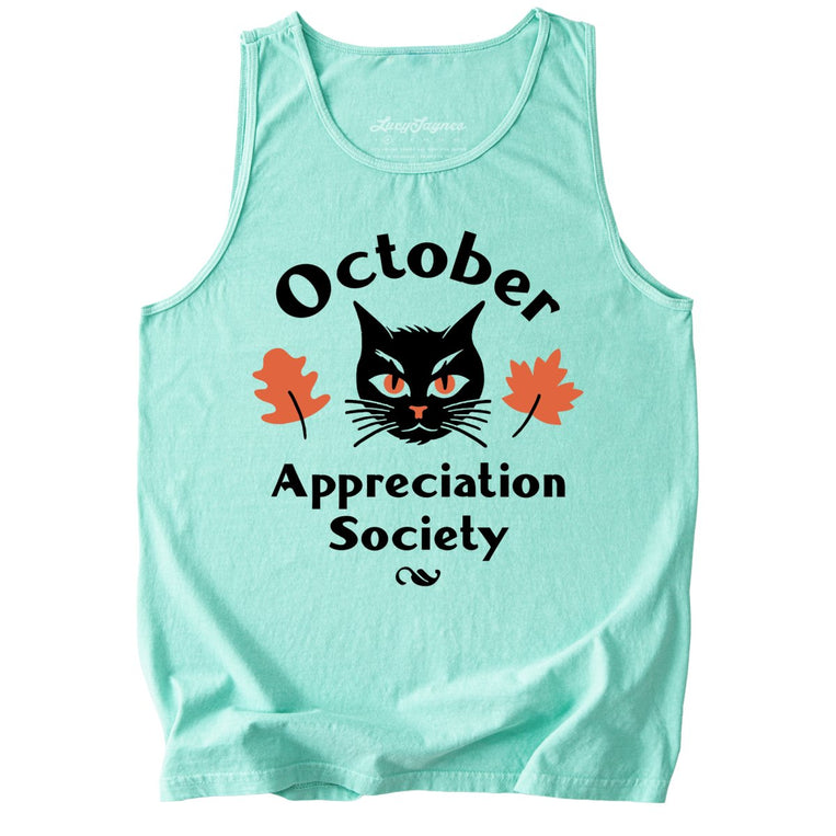 October Appreciation Society Comfort Colors Graphic Tank Top - Island Reef