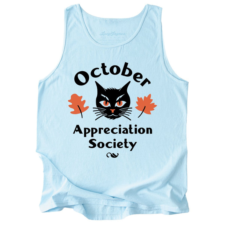 October Appreciation Society Comfort Colors Graphic Tank Top - Chambray
