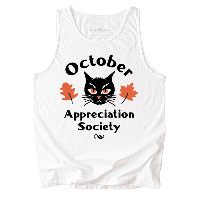 October Appreciation Society Comfort Colors Graphic Tank Top - White