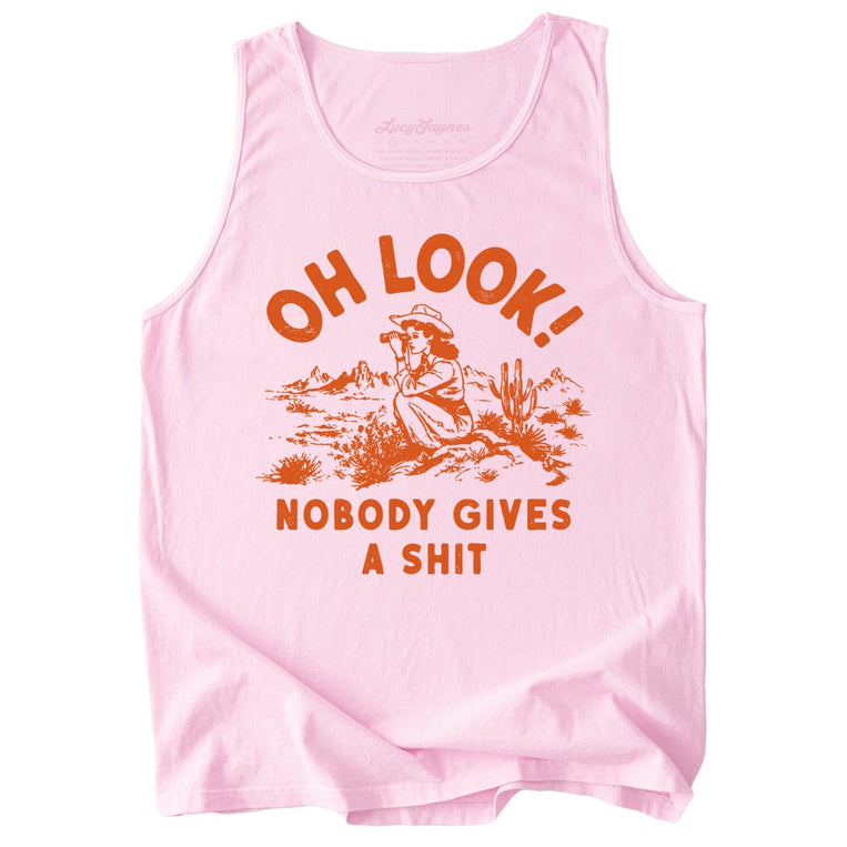 Oh Look Nobody Gives A Shit Comfort Colors Graphic Tank Top - Blossom