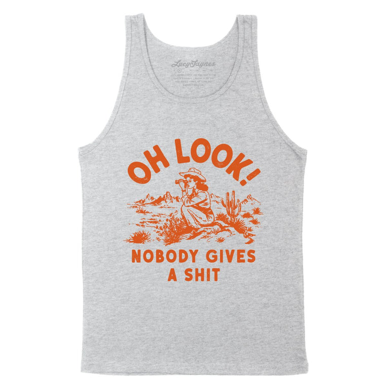 Oh Look Nobody Gives A Shit - Athletic Heather - Unisex Tank Top