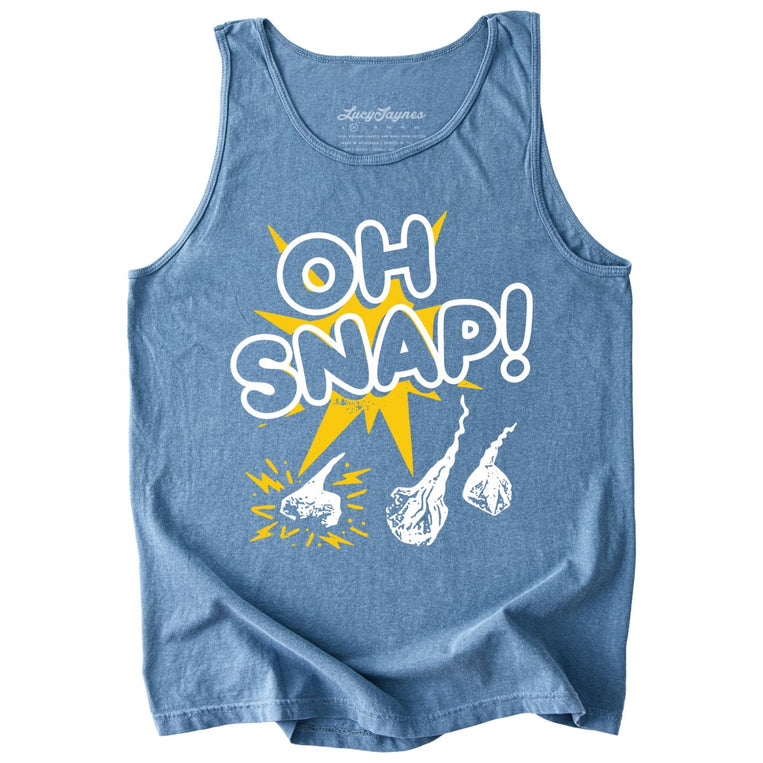 Oh Snap Comfort Colors Graphic Tank Top - Blue Jean