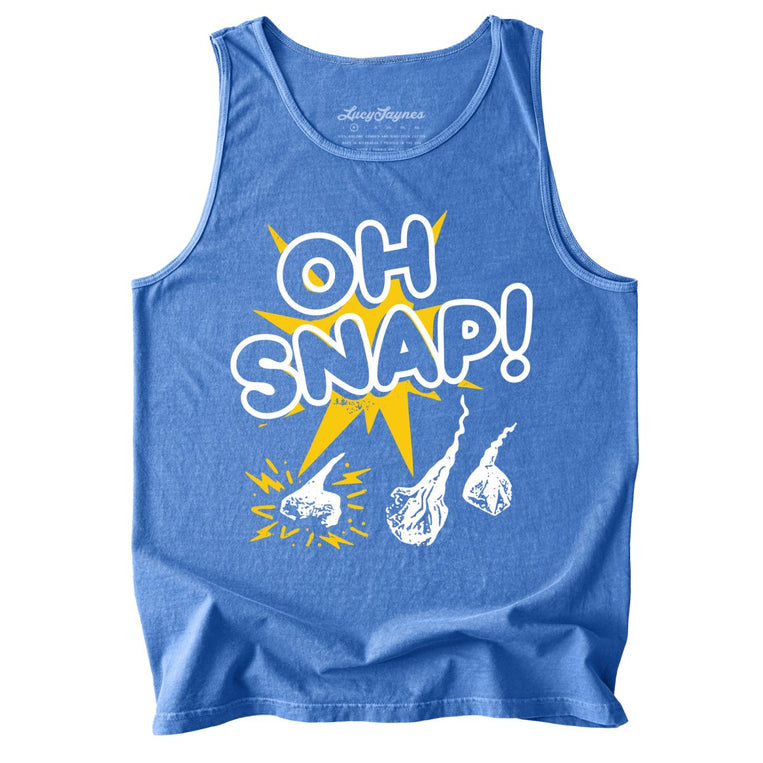 Oh Snap Comfort Colors Graphic Tank Top - Flo Blue