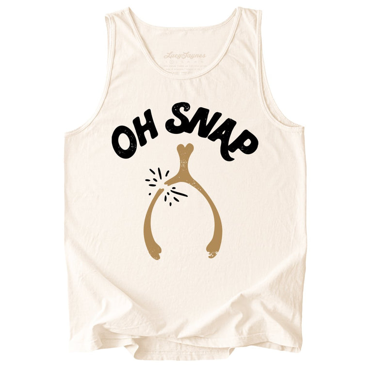 Oh Snap Wishbone Comfort Colors Graphic Tank Top - Ivory