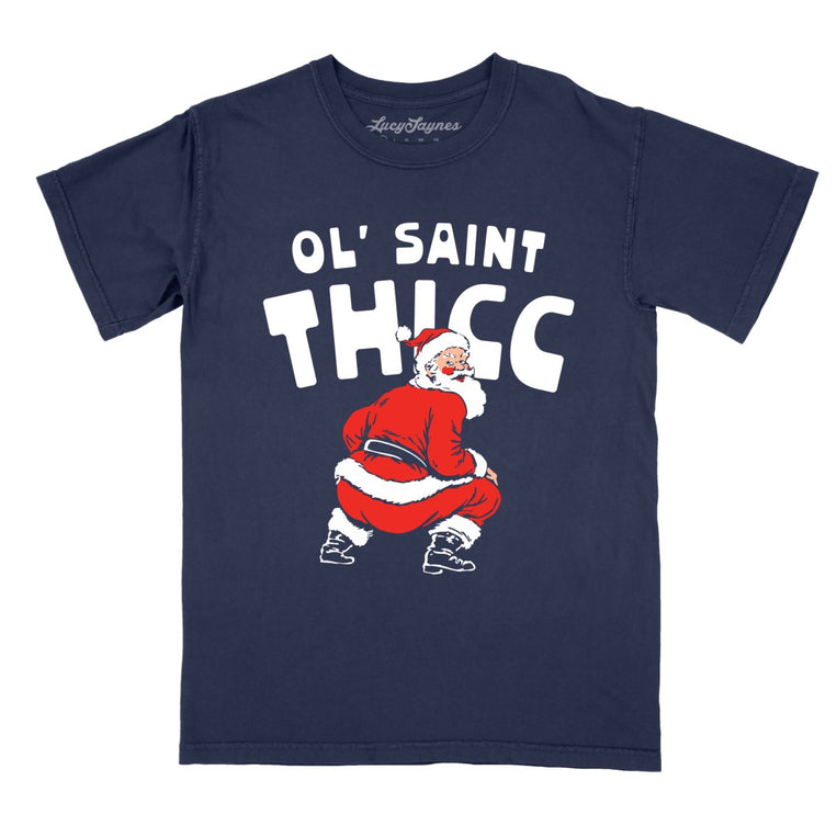 Ol' Saint Thicc - True Navy - Comfort Colors Tee