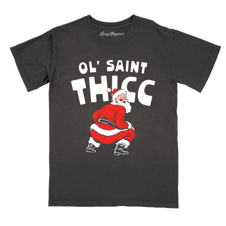 Ol' Saint Thicc - Pepper - Comfort Colors Tee