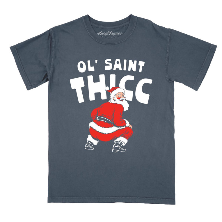 Ol' Saint Thicc - Denim - Comfort Colors Tee