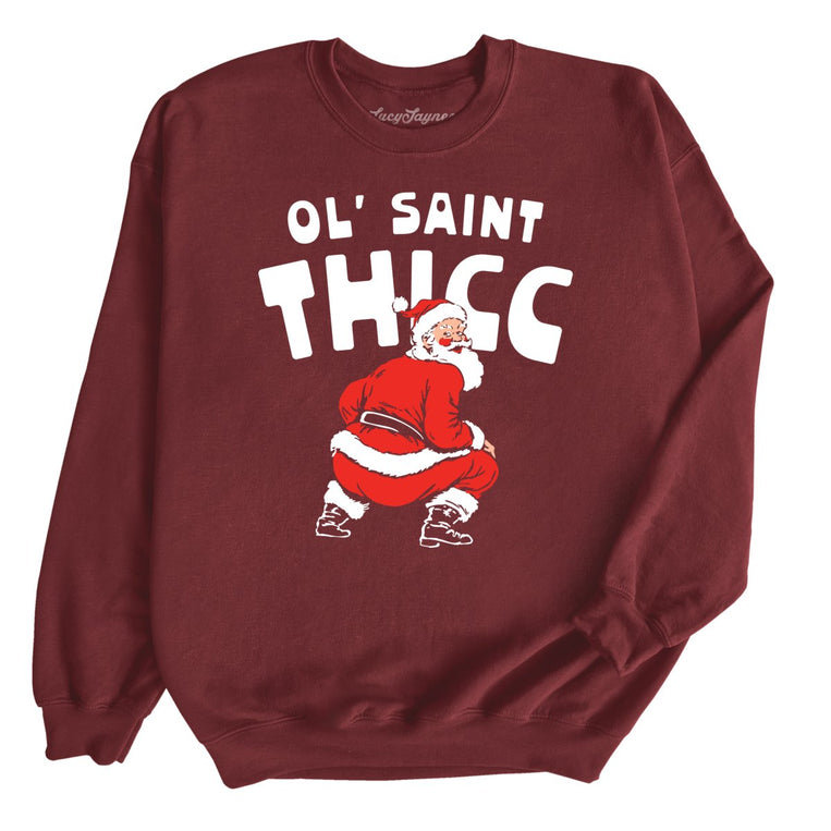 Ol' Saint Thicc - Maroon - Unisex Sweatshirt
