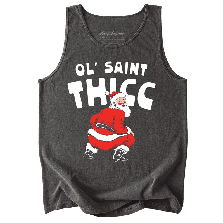 Ol' Saint Thicc Comfort Colors Graphic Tank Top - Pepper