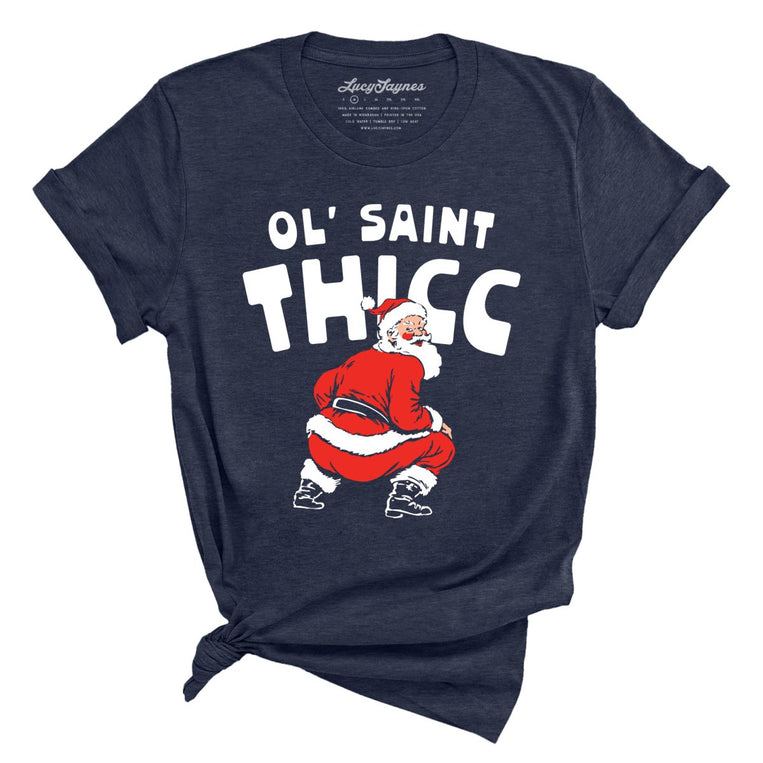 Ol' Saint Thicc - Heather Midnight Navy - Unisex T-Shirt