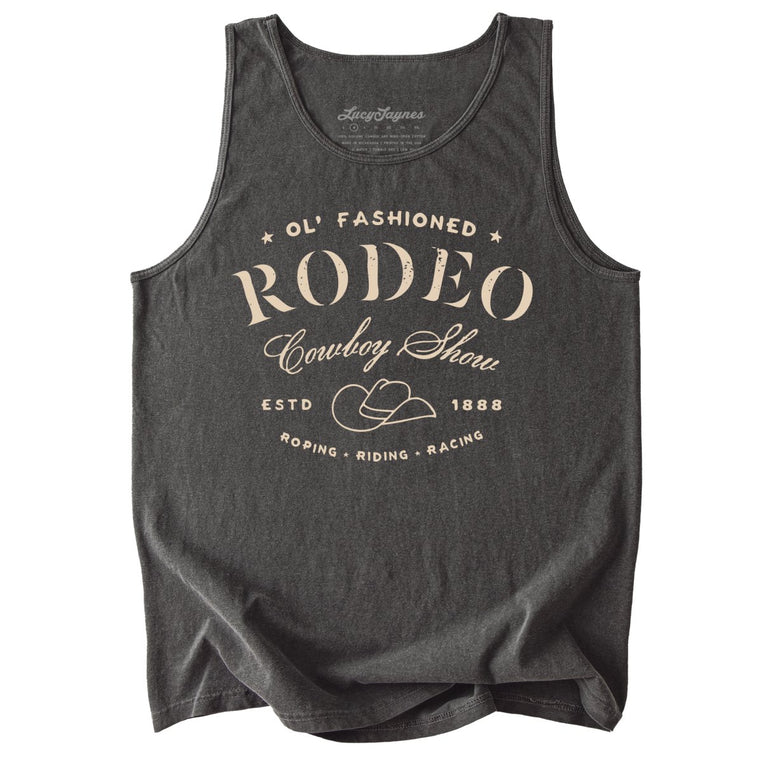 Old Fashioned Rodeo Comfort Colors Graphic Tank Top - Pepper
