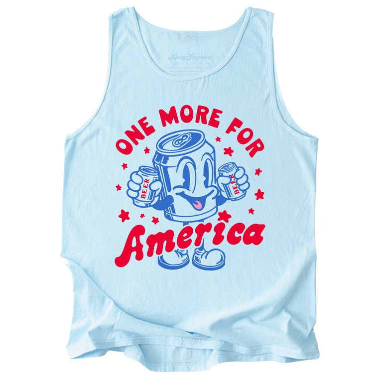 One More For America Comfort Colors Graphic Tank Top - Chambray